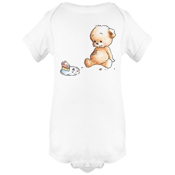 Teddy Bear Full Of Cake Bodysuit Infant -Image by Shutterstock,  Newborn