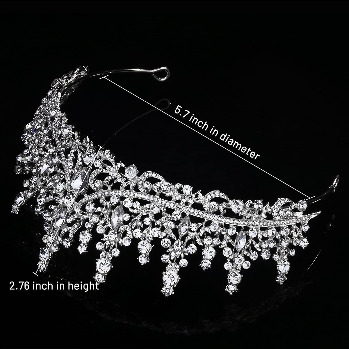 Silver Wedding Crystal Tiaras and Crowns for Women, Bride 