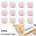 thumbnail image 1 of Lksixu 12 Pcs Clear Binder Paper Clips, Small Plastic Paper Clamps, Multi-Functional File Organizing Clips, Reusable Snack Bag Sealing Clips Colorful Spring Clips Office Supplies, Pink, 1 of 9