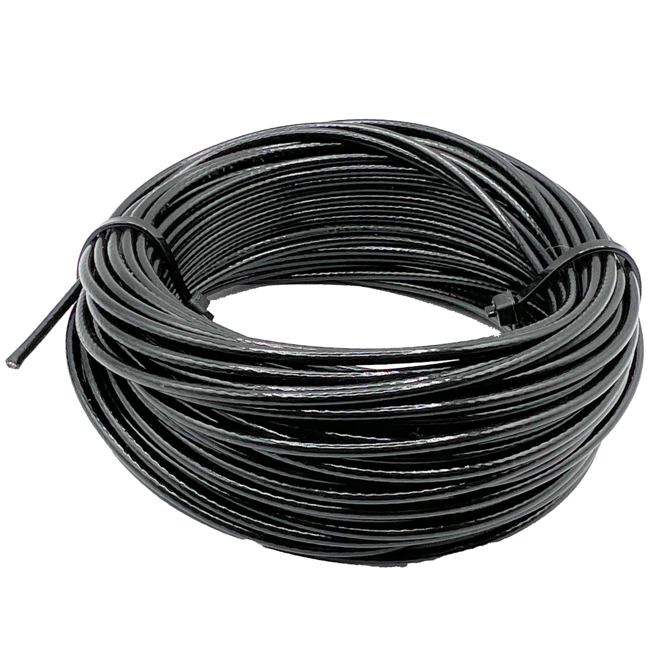 String Light Hanging Kit, 60 ft Black Vinyl-Coated Wire Rope and accessories, String Light Guide/Suspension Kit, Peerless Chain, 4741060K