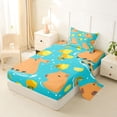 thumbnail image 2 of Erosebridal Cartoon Animal Capybara Twin Sheet Sets,Yellow Lemon Fruit Bedding For Kids Boys 3-Piece, 2 of 6