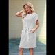 thumbnail image 4 of Vestido Camisero de Verano A Rayas de Corta para Mujer, Informal, con Lazo en la Cintura y Bolsillos, Gris , Talla S, 4 of 9