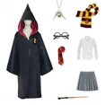 thumbnail image 3 of Disfraz de Halloween para niños y adultos, estilo Potter de la Escuela de Magia de Ravenclaw, bata de Cosplay para niños y niñas, trinchera para fiesta, 3 of 5