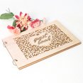 thumbnail image 3 of Coofit Wedding Guest Book Rustic Hollow-out Wooden Party Guest Book Guest Sign in Book, 3 of 7