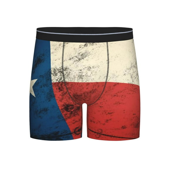 Men Texas Flag Distressed Boxer Briefs Novelty Boxer Shorts Underwear No Fly