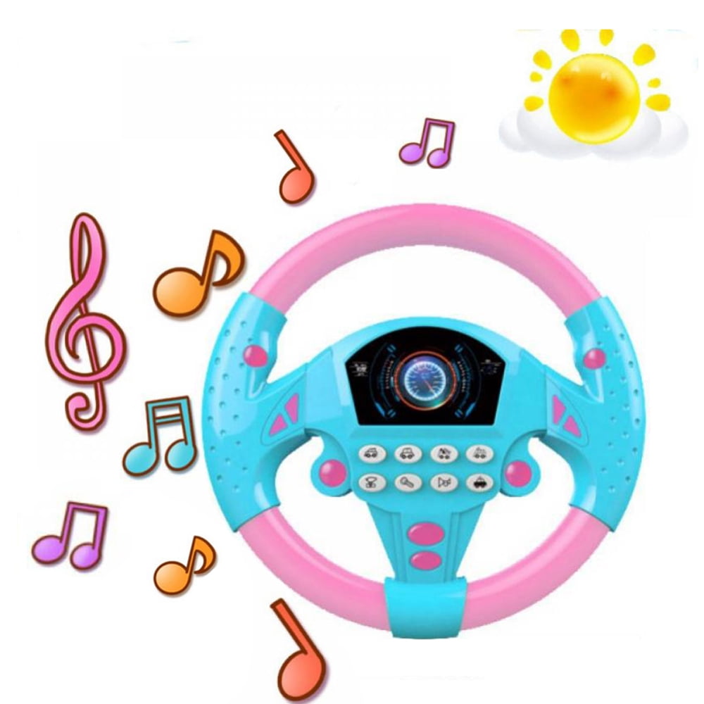 Baby Toys, Steering Wheel Car Seat Toys with Music, Pretend Driving