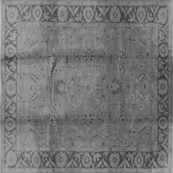Ahgly Company Indoor Square Oriental Gray Industrial Area Rugs, 5' Square