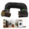 thumbnail image 1 of CAT SO RICH Dryer Vent Hose Connector Kit for Tight Spaces, 90&Acirc;&deg; Elbow with 4-Inch 6.5FT PVC Hose, Transparent Black Upgrade, Tool-Free Installatio, 1 of 8