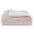 thumbnail image 1 of Bouclair Pink Faux Fur Throw, 1 of 1