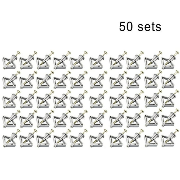 50Pcs Plastic Anchors Kit with Self Drilling Screw Curtain Gypsum Board Hollow Wall Pipe Plug Expansion Anchor Bolt Accessories Butterfly Type