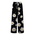 thumbnail image 5 of WTOBBY Women's Floral Print Wide Leg Pants with High Waist Drawstring Loose Casual Design and Side Pockets for Comfortable Summer Wear ,Black L, 5 of 7