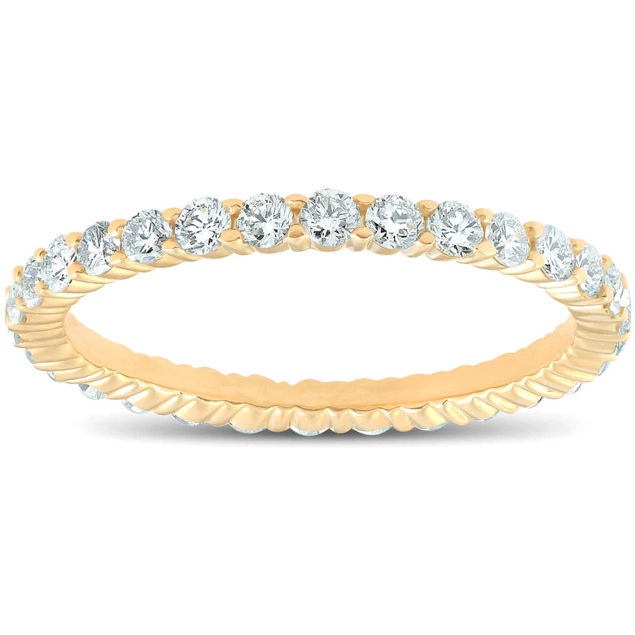 1 ct Diamond Eternity Ring Womens Stackable Wedding Band 14K Yellow