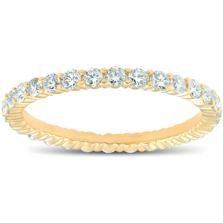 1 ct Diamond Eternity Ring Womens Stackable Wedding Band 14K Yellow