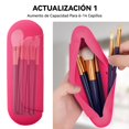 thumbnail image 2 of Estuche para Brochas de Maquillaje de Silicona,Soporte para Brochas de Maquillaje Magnético,Cierre Magnético Mejorado,Soporte de viaje Portátil Impermeable para Brochas (Caqui), 2 of 7