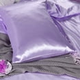 thumbnail image 5 of Soft Silk 3 PC Duvet Cover Set with Fitted Sheet 15" Inches Deep Pocket (1 Fitted 1 Duvet Cover 2 Pillow Shams) 800 Thread Count Full Size Lavender Solid, 5 of 5