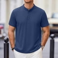 thumbnail image 2 of Henley Shirts for Men Summer Short Sleeve Cotton Linen Button Collared Tops Casual Stylish Basic Tees 2026 Mens Shirts Casual, 2 of 9