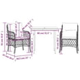 thumbnail image 4 of vidaXL 3 Piece Bistro Set with Cushions Grey Poly Rattan, 4 of 4