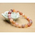 thumbnail image 3 of Natural Red Botswana Agate Handmade Gemstone 8mm Round Beads Elastic Bracelet 7" Unisex, 3 of 4
