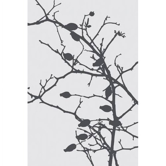 Marmont Hill "Grey Leaves" by Katarina Snygg Painting Print on Wrapped Canvas