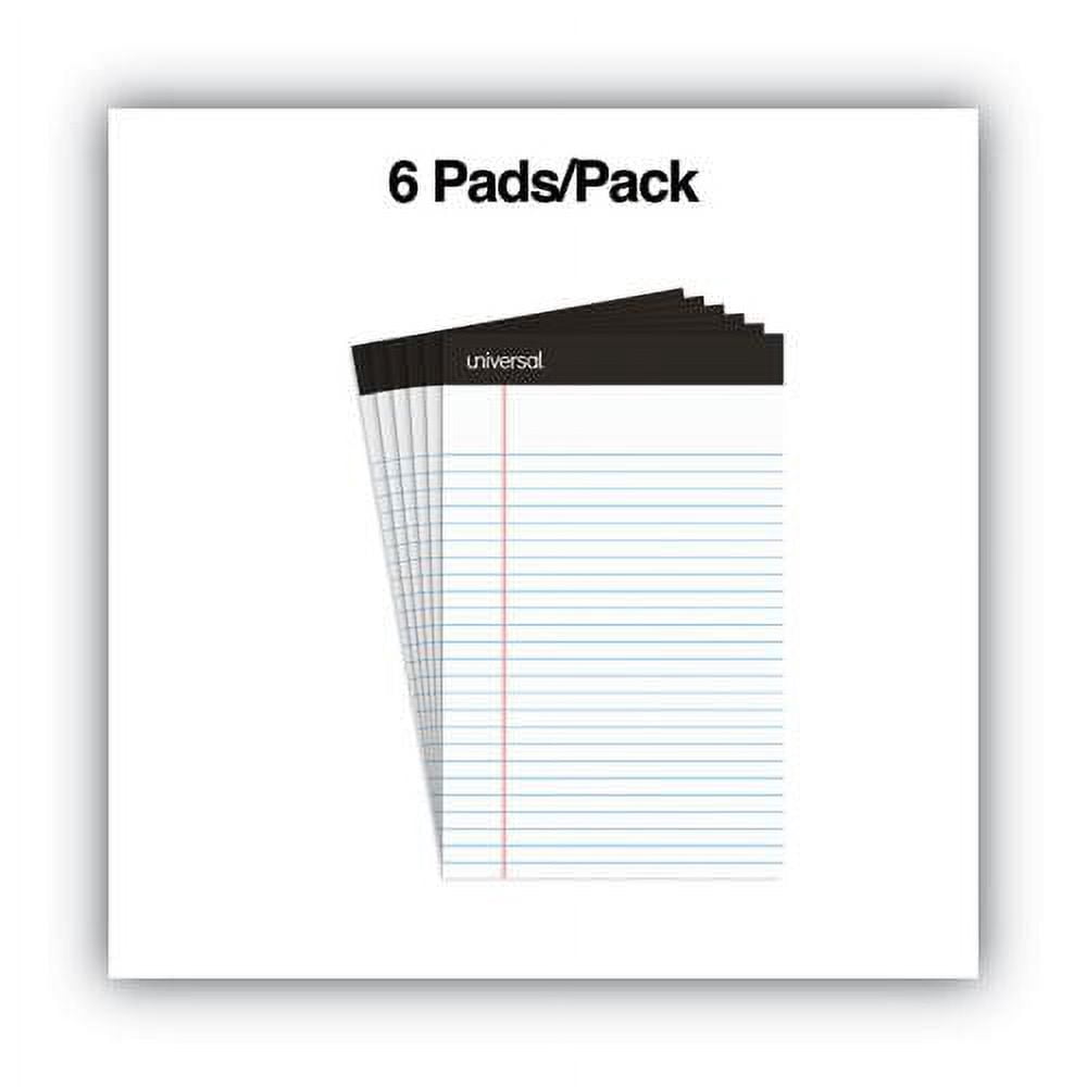 5 in. x 8 in. Premium Narrow Rule Writing Pads - White (6 Pads/Pack, 50 Sheets/Pad)