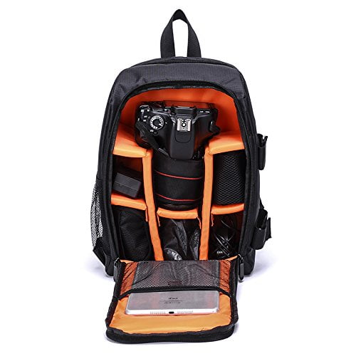 Vivider (TM) Sac à Dos Rembourré à Cloison Flexible pour Appareil Photo, Insert Antichoc de Protection pour Reflex Numérique Reflex Sans Miroir et Objectifs, Flash, Gâchettes Radio