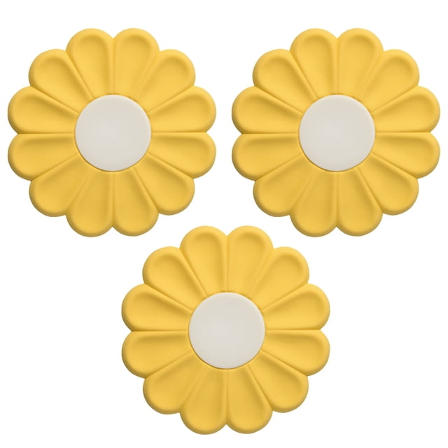3 piezas de almohadilla aislante de flores de margarita, manteles individuales de silicona simples y lindos, posavasos, tapetes antiescaldaduras.