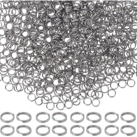 1 Box 1000Pcs 5mm Silver Jump Ring Stainless Steel Split Rings Bulk Double Loops Round Small Metal Rings Connectors for Jewelry Making Supplies DIY Necklaces Bracelets Earrings Keychains