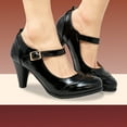 thumbnail image 4 of Chase & Chloe Women's Vintage-Inspired Mary Jane Pumps with Wingtip and Mid-Heel, 4 of 5