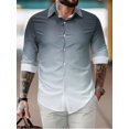 thumbnail image 1 of Camisa informal de negocios con estampado 3D de gradiente geométrico de 11 colores para hombre, camisa de manga larga con solapa para trabajo callejero al aire libre de verano XS-6XL, 1 of 6