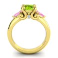 thumbnail image 4 of 2.50 Carat Fine Round Cut Peridot & Pink Sapphire Gemstone Anniversary Ring for her 18K Yellow Gold Size 8.5 by Diamond-Capitals, 4 of 8