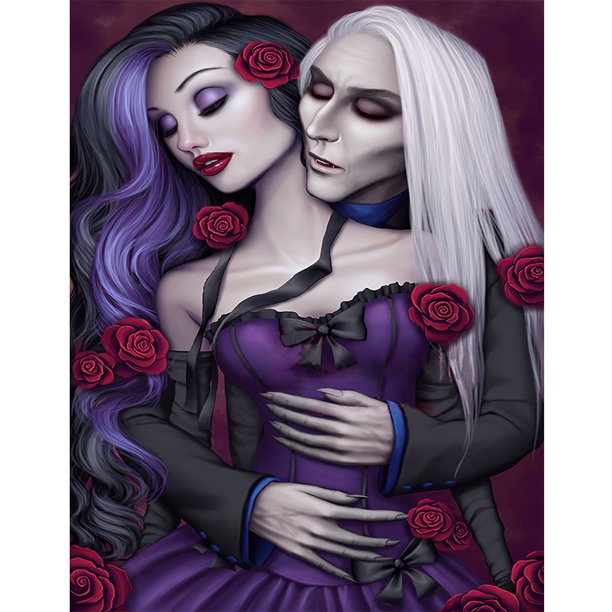 Diamante (DB0057) 5D DIY Square Rhinestone Gothic Freak Couple Home (NE396) 50x70cm FLhrweasw Nuevo