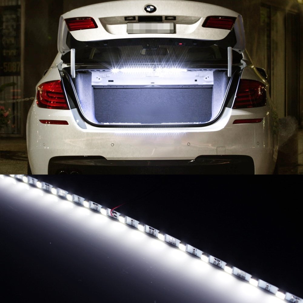 Ijdmtoy 18 Smd 5050 Led Strip Light For Car Trunk Cargo Area Or Interior Illumination Xenon White Walmart Com