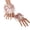 Pale Pinkish Grey, variant on Sweet Hand Wrist Cuffs Floral Lace Bow Pearl Chain Wristband