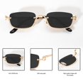 thumbnail image 4 of Gafas de sol TYA Retro Rectangulares Y2k Doradas para Mujeres Negras, 4 of 9
