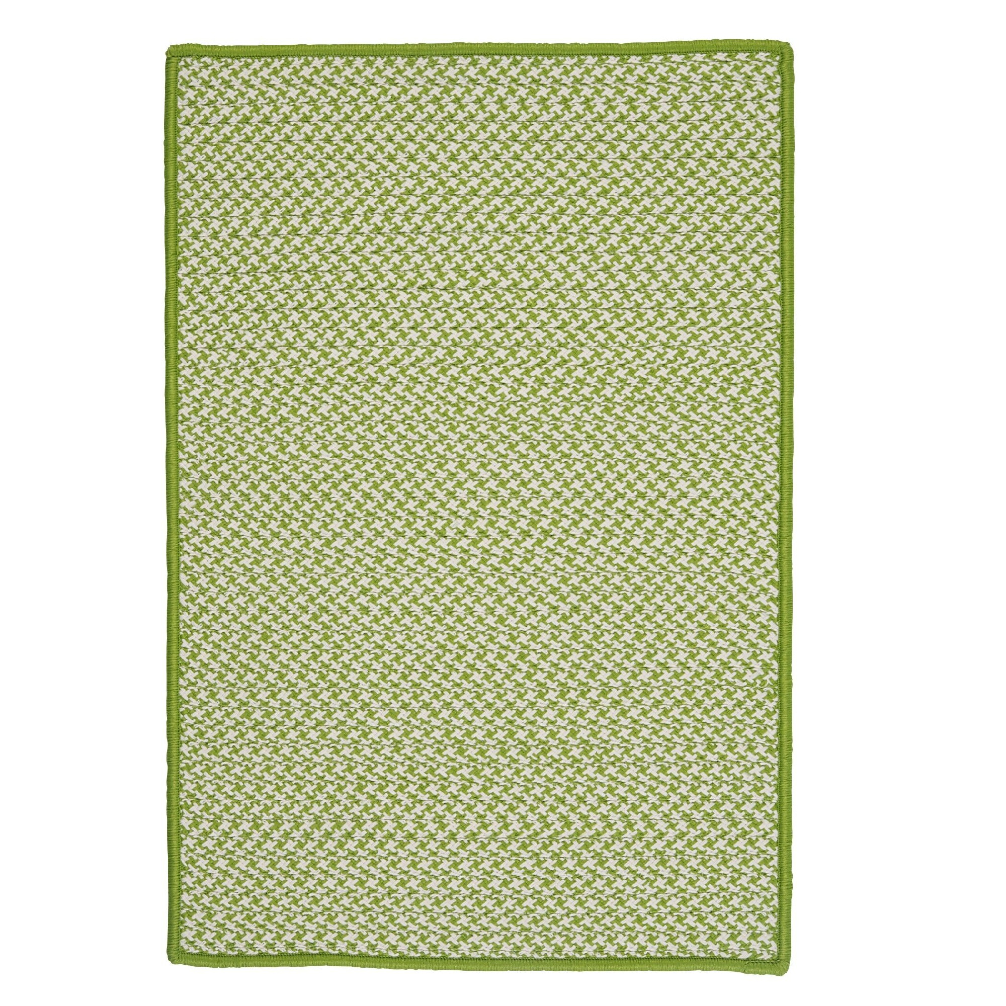 9' x 12' Lime Green Rectangular Handmade Braided Area Throw Rug