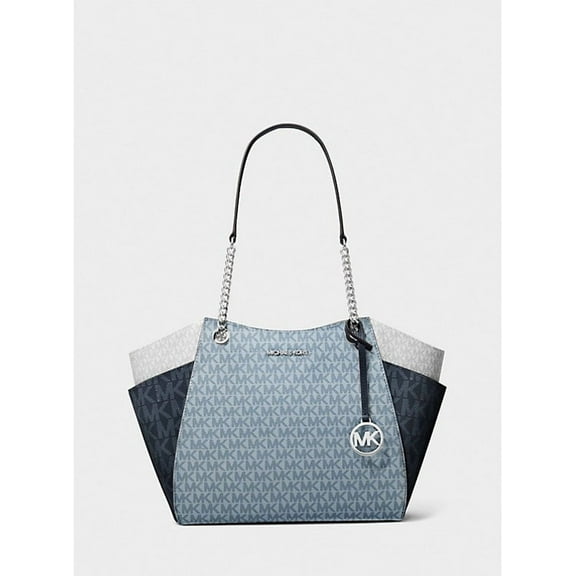 Michael Kors Outlet Jet Set Large Color-Block Signature Logo Shoulder Bag - Admirl Multi