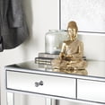 thumbnail image 3 of 6" x 8" Gold Polystone Meditating Buddha Sculpture with Engraved Carvings and Relief Detailing, by DecMode, 3 of 9
