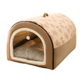 thumbnail image 1 of Dog House Indoor on Clearance Dog Bed House 2 Ways To Use Indoor Dog House for Cats and Small Dogs with Mat Removable and Washable Cover House and Non-slip Bottom Brown, 1 of 7