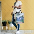 thumbnail image 4 of FORMRS Womens Canvas Tote Bag with Zipper Inner Pocket Shoulder Handbag, Pink Seaside, 4 of 7