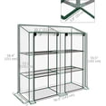thumbnail image 2 of 56.3" W x 18.1" D x 55.5" - 59.4" H Mini Greenhouse with 3 Tier Shelves,Lean-to Portable Garden Hot House with 2 Roll-Up Doors for Indoor Outdoor,Clear, 2 of 8