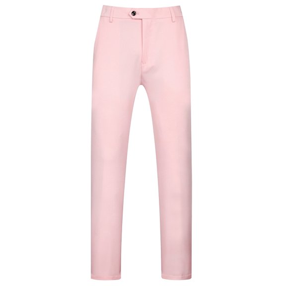 Keevoom Mens Dress Pants Slim Stretch Casual Dress Pant Pink