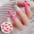 thumbnail image 4 of dianhelloya 10 Pcs Nail 3D Effect Bow Heart Rhinestone Lightweight Nail Decoration Contrast Color Nail DIY Anti-crash Glitter Pink, 4 of 7