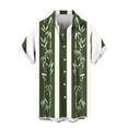 thumbnail image 5 of Nmnitkp Men's Short Sleeve Button Down Shirt, Bamboo Print Casual Collared Top, Lightweight Summer Vacation Relaxed Fit Shirt for Men Army Green,S, 5 of 6