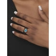 thumbnail image 4 of PalmBeach Jewelry Genuine Blue Opal and Black Jade 10k Yellow Gold Bezel-Set Cabochon Ring, 4 of 6