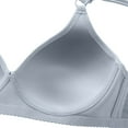 thumbnail image 4 of Women's Wireless Comfort Bra – Front-Closure Non-Padded Bralette, Supportive Soft Cup for Lounge & Sleep | Hontri | Women Sexy Lace Back Button Shaping Cup Adjustable Shoulder Strap (Blue | 90B), 4 of 6