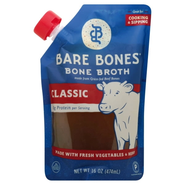 Bare Bones 100 Grass Fed Beef Bone Broth Classic Beef 16 Fl Oz Walmart Com Walmart Com