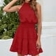 thumbnail image 4 of Vestido Corto Oscilante, 100% Fibra De Poliéster Cómodo Vestido Casual De Mujer Sin Mangas Cintura Elástica Para El Verano Ccdes Otros, 4 of 5