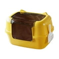 thumbnail image 3 of koolsoo Enclosed Cat Litter Box Portable Hooded Cat Toilet for Terrace Bathroom Home Yellow, 3 of 9