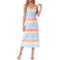 thumbnail image 1 of INSPIRAR CHIC Vestidos de Noche para Mujeres Sin Mangas con Tirantes Espagueti Cuello Redondo Vestido de Dormir Primavera Verano S Lluvias, 1 of 6