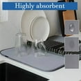 thumbnail image 4 of UHIAGREE Dish Drying Mat for Kitchen Counter, 17"x23.3" Microfiber Dish Drying Pad(Grey), 4 of 6